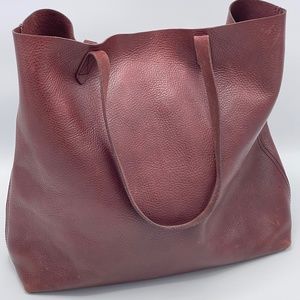 Madewell The Transport Leather Tote Bag Color Cabernet / Burgundy